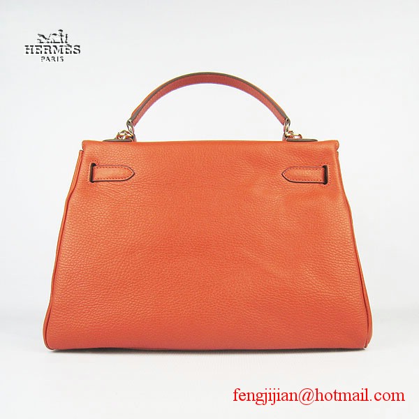 Hermes Kelly 32cm Togo Leather Bag Orange 6108 Gold Hardware